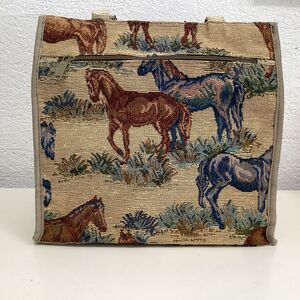 jade equestrian theme tote bag horses
